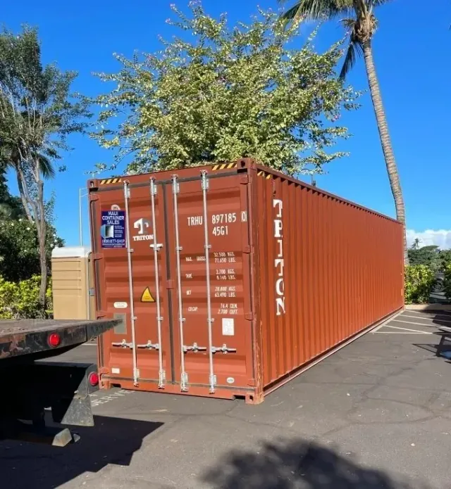 Shipping container supplied by Maui Container Sales in Kahului, Maui