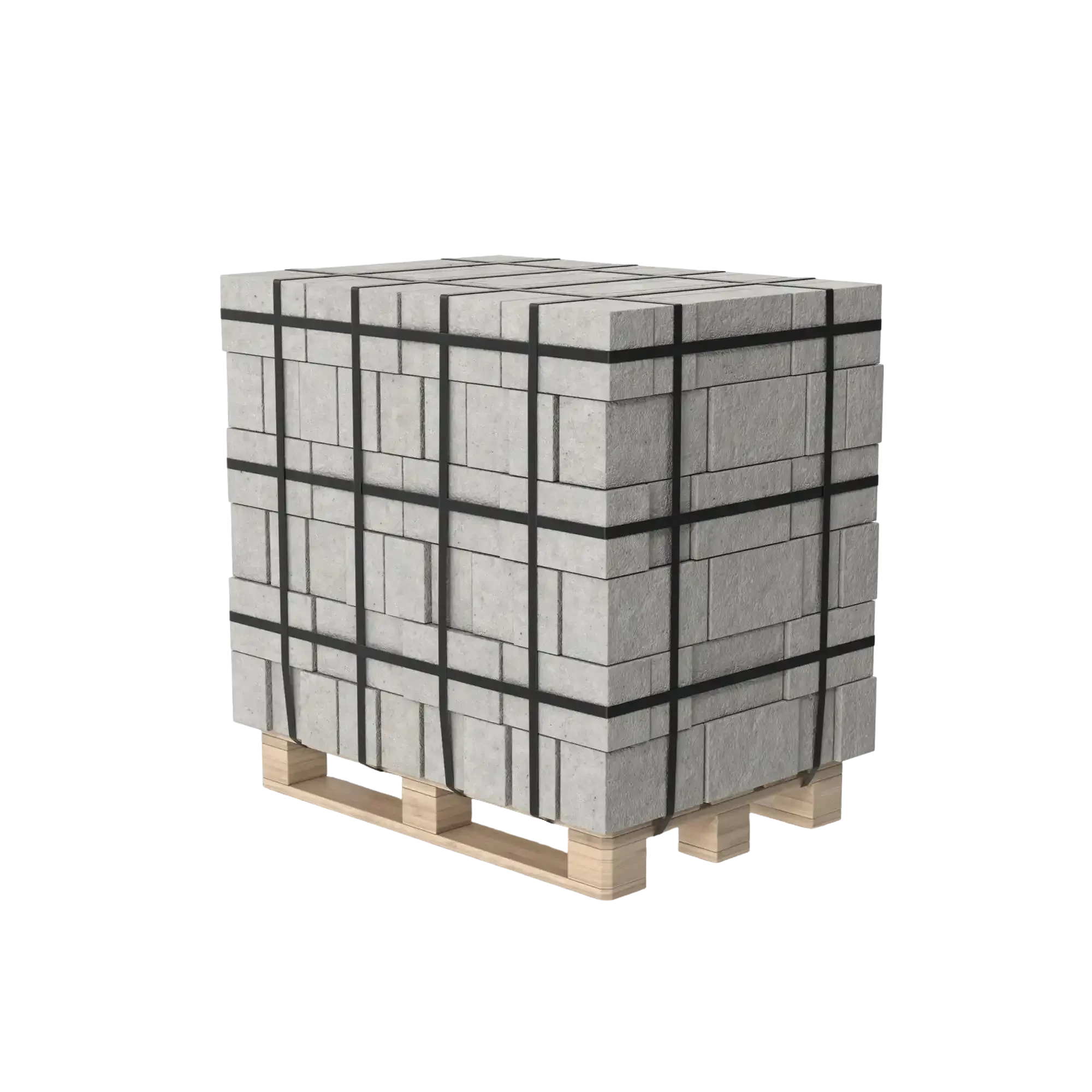 Concrete foundation blocks stacked for shipping container leveling.